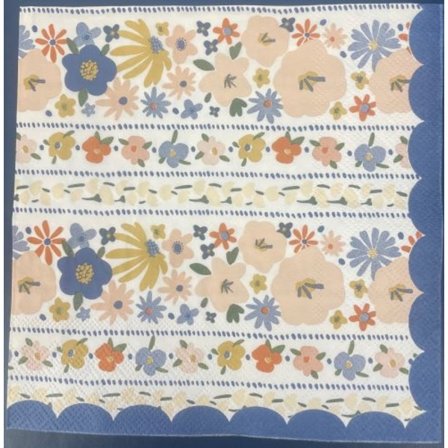 Servetter Blommor Blå 33x33 cm 20-pack