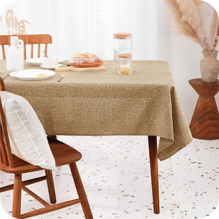 Lin foncé - Rektangulär linneduk i spillbeständig dekorstil