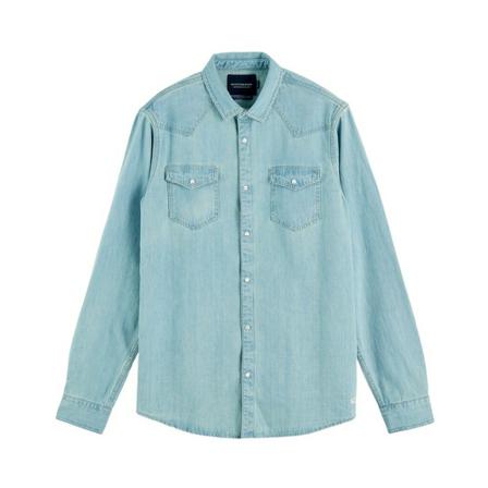 Scotch & Soda, Shirts Blauw, Heren, Maat:M