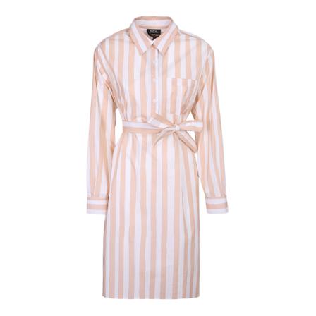 A.p.c. Stripe Kjole Pink, Dame