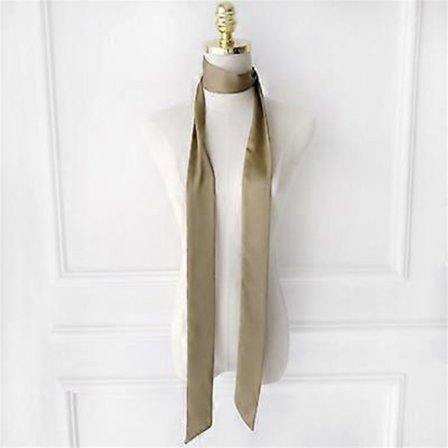 Smal, langt skjerf for kvinner 200x5cm ensfarget chiffon silke gummi rød slips svart veske bånd pannebånd choker streamer