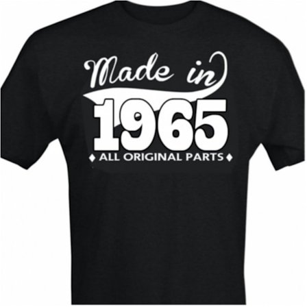 Svart T-shirt med design - Made in 1965 - All original parts