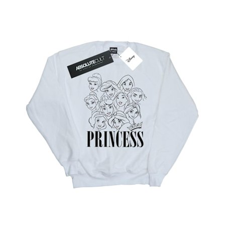 Disney Dam/Kvinnor Princess Multi Faces Sweatshirt XXL Vit