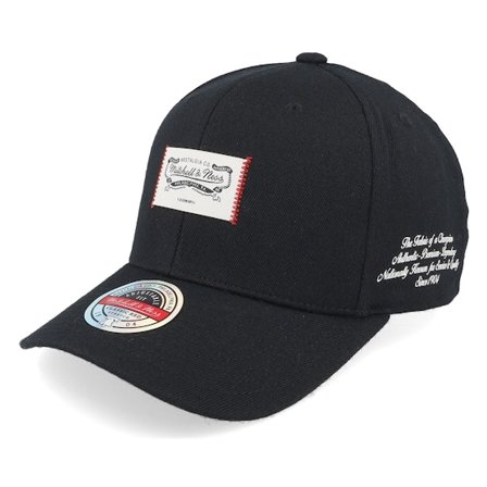 Mitchell & Ness - Schwarz adjustable Cap - Classic Mark Stretch Black Adjustable @ Hatstore
