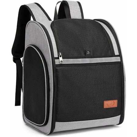 Rygsæk til katte og hunde: Små dyr, store katte, 10 kg, åndbar, foldbar rejsetaske med indvendig sikkerhedsstrop[ee]