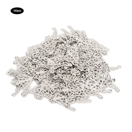 100 kpl Vintage-tyyliset Rauta Kulma Työpöytä Reuna Kulmat Koristeet Dekoratiivinen (Hopeanhohtoinen)