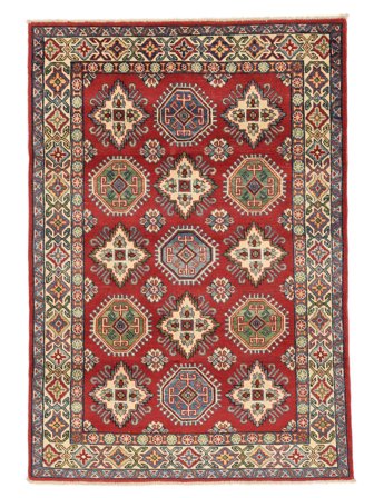 Oosters Kazak Vloerkleed 125X180 Donkerrood/Bruin Wol, Afghanistan