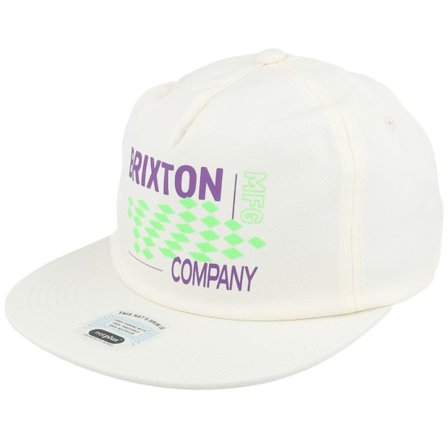 Brixton - White snapback Czapka Z Daszkiem - Neon Finish Line White/Green/Purple Snapback @ Hatstore