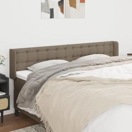 Vidaxl Huvudgavel Med Kanter Taupe 203x16x78/88 Cm Tyg Taupe