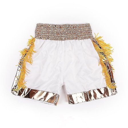 Muay Thai Shorts med tofsar Boxningsshorts Dam Herr Barn Andningsbar Satin Kickboxning Träningsbyxor Mma Kampsport Utrustning
