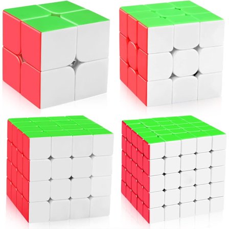 [4 Pakke] Speed ​​Cube Sæt, Moyu Meilong MF2S 2x2 MF3S 3x3 MF