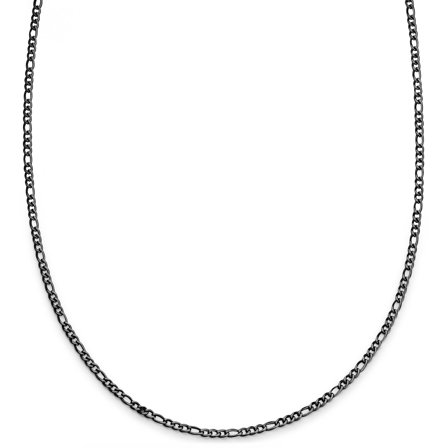 Essentials | Collier à chaîne Figaro gunmetal noir 2 mm pour hommes - Chaînes - pour Hommes - Lucleon