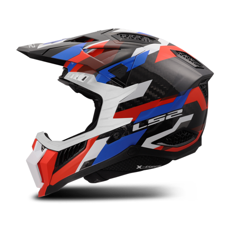 Casco MX LS2 MX703 X-Force Phantom Blanco/Azul/Rojo Brillante L