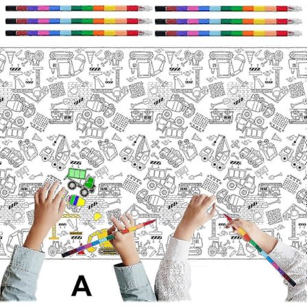 Fargeleggingsduk for barn, 137x274cm gigantisk fargeleggingsplakat, stor fargeleggingsduk DIY tegnebordsdeksel barnehåndverk gaver leker