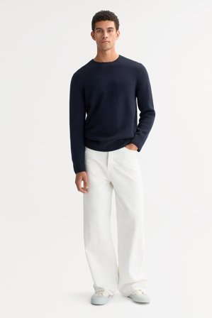 Soft Goat - Men's Chunky Crewneck - Men cashmere sweater - XL - Navy