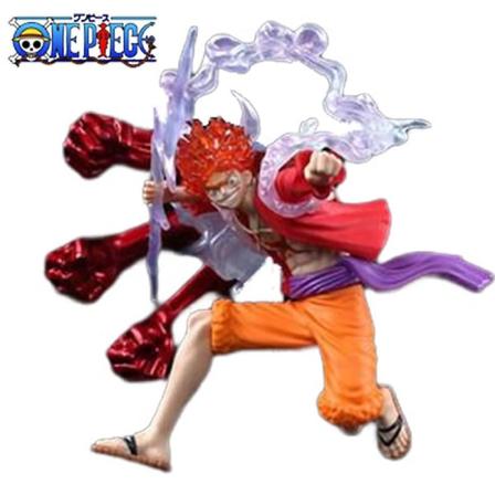 One Piece Luffy Gear 5 Anime Figur Sun God Nika 17cm Pvc Action Staty Staty Samlarobjekt Modell Dockleksaker För Barn Present C with box 23cm red