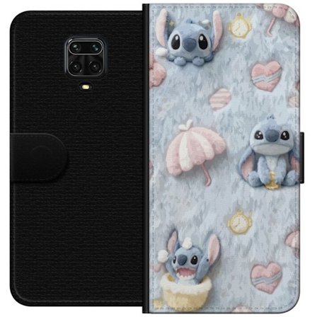 Kompatibelt Lommeboketui til Xiaomi Redmi Note 9 Pro Broder mønster med hjerter, paraplyer og pastellfarget myk bakgrunn