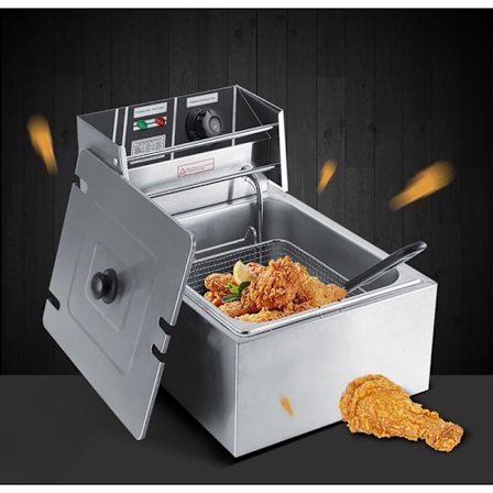 6L sähköinen ruostumattomasta teräksestä valmistettu uppopaistokattila korilla kaupalliseen ja kotikäyttöön 220-240V EU-pistoke KLB