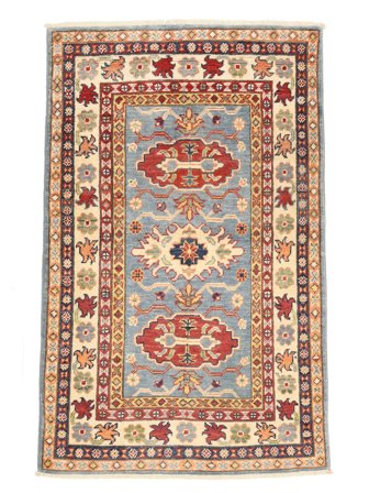 Kazak Fine Matta Handknuten 81X123 Brun/Beige Afghanistan