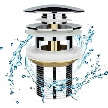 Bonde Pop-up til håndvask med overløb, forkromet