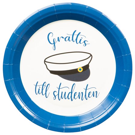 Grattis till Studenten Paptallerkener 8-pak