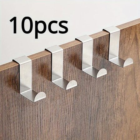 10-pak Over-dør kroge, jern Z-formet til tøj, håndklæder, opbevaring