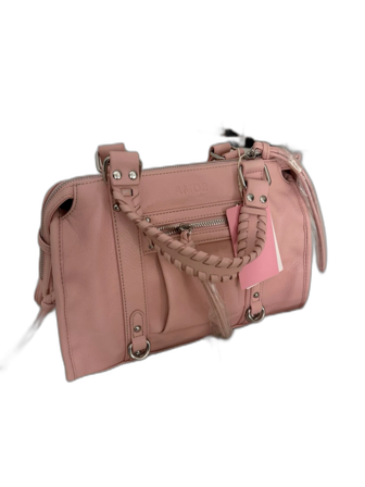 Rosa handväska från AMOR med flätat handtag