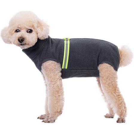 Polar Fleece-jacka för hundar, helkroppsjacka, hundoverall med D-ring, reflexoverall