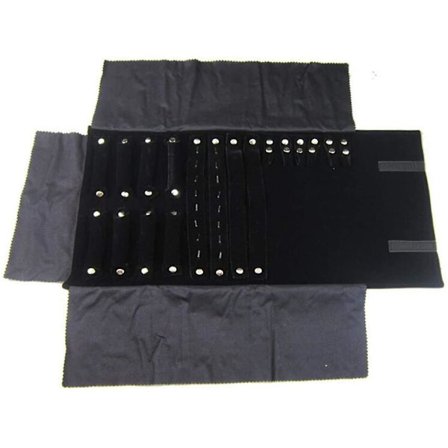 Reise smykkeskrin rulleveske arrangør for halskjede armbånd øredobber ring, sammenleggbar smykkeutstilling