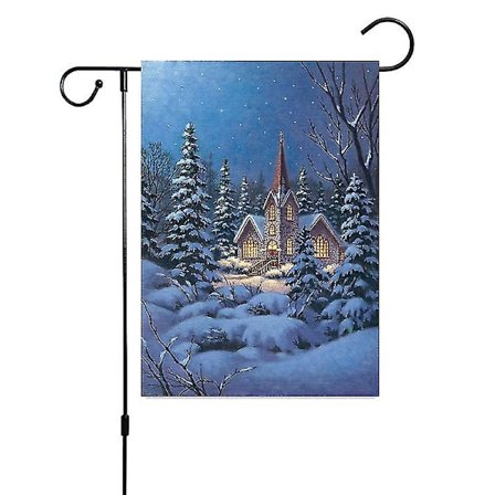 Juldekoration Banner, 30*45cm Dubbelsidig Linne God Jul Banner, Utomhus Trädgårdsdörrar