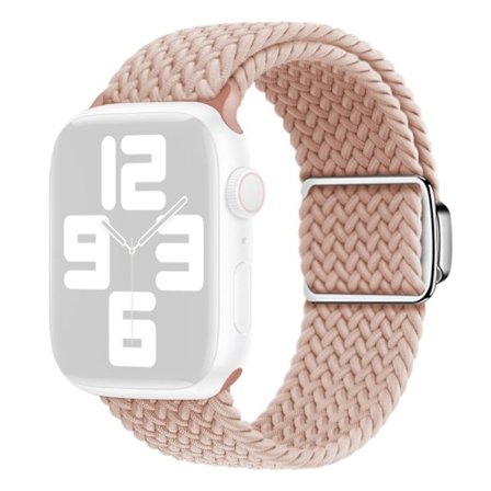 Apple Watch Series 9 45 mm / Ultra 2 flätat nylonarmband - Rosa