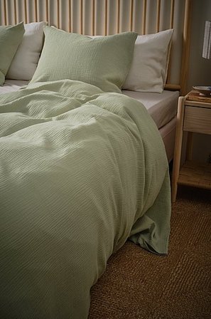 Jotex - Dynebetræk i Musselin Salviagrön - AMILIA - Køb Sengesæt hos Jotex