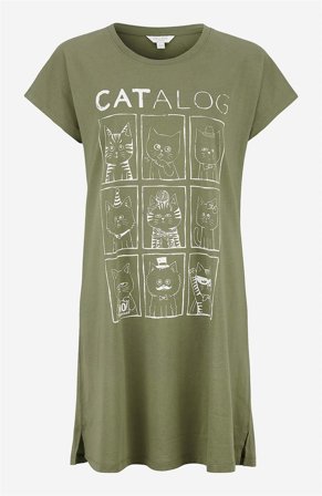 Cellbes of Sweden - Natkjole i bomuld i grøn / mønstret til damer i størrelse 54/56