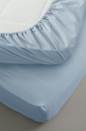Jotex - Percale Mini Dra-på-laken - Økologisk Tåkeblå - ZACK - Kjøp Laken hos Jotex