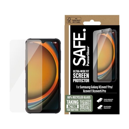 PanzerGlass SAFE by PanzerGlass Screen Protector Samsung Galaxy Xcover6 Pro and Xcover7 and Xcover7 Pro Ultra-Wide Fit