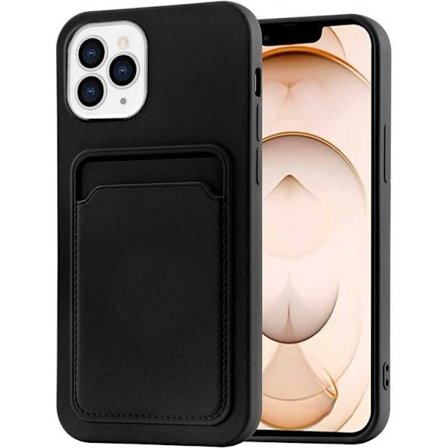 iPhone 14 Pro Gummibelagt Stødsikker Etui med Væske til kortrum Liquid Rosa