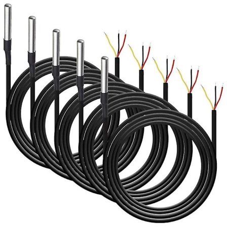 5 stk. Vandtæt DS18b20 Temperatursensor, Digital Temperatur Termisk Kabel Temperatur (-55- +125)