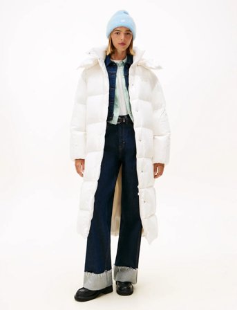 Tommy Jeans Tjw Alaska Grid Shny Ovs Dwn Pfr - White - S