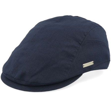 Seeberger - Blå flatcap Keps - Linen-cotton Swallow Blue Dad Cap @ Hatstore