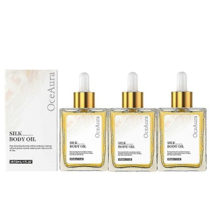 3X Silk Body Oil - Åtstramande anti-ageing återfuktande formula, återfuktande och krämig hud efter dusch, doftande blandning av premium hudvård