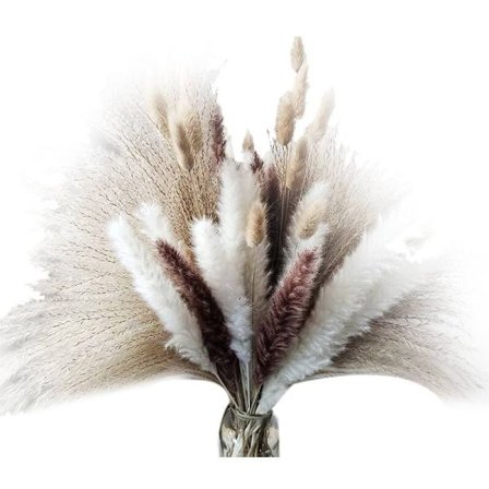 Pampasgræs 80 stk. 17 tommer tørret pampasgræs - Fluffy stilke buket til boligindretning bryllup boho-indretning