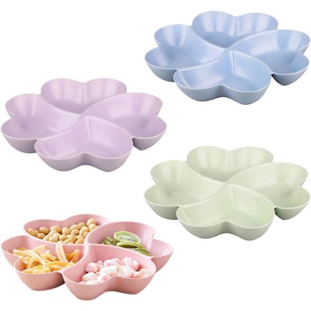 4-delt snacksfat, fruktfat, snacksboks, nøttefat, snacksfat