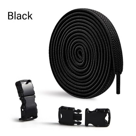 2 par No Tie Skosnören Sneakers Skosnören SVART black