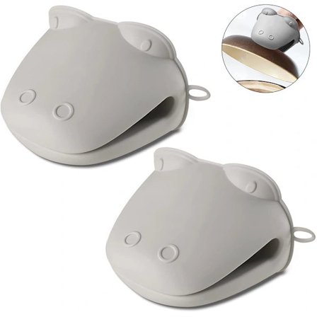 Silikone ovnhandsker, 2-pak tykke silikone grydelapper -FA6-