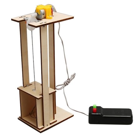 DIY Elevator Legetøjssæt Træhåndværk til børn Science Model Electric Lift Eksperimentsæt til 7+ år gammel drengepige