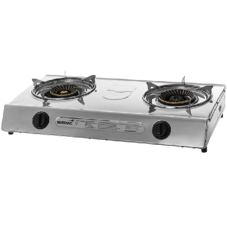 Mustang Gasolkök 2-brännare Uteliv Silver