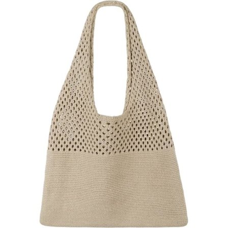Heklet nettstrandveske, sommerferie estetisk strikket Boho skuldertaske