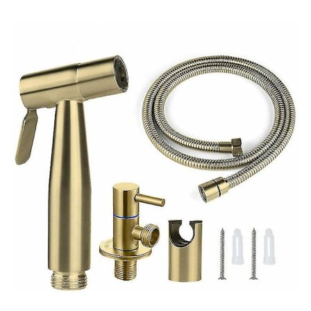 Kryc-spraymunstycke WC Enstycke I Rostfritt Stål, Bidet Spray Kit, WC Spray Munstycke Kran (guld)