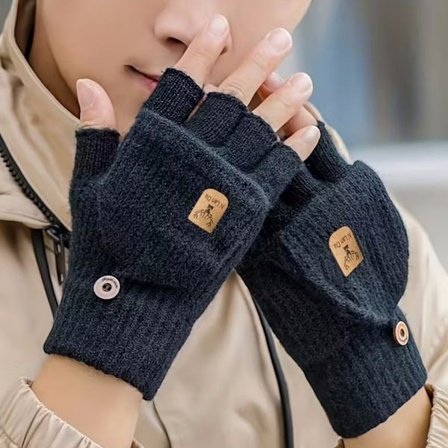 Vinter Fingerløse Handsker til Kvinder Touch Screen Handsker med Vante Klap 1 Par