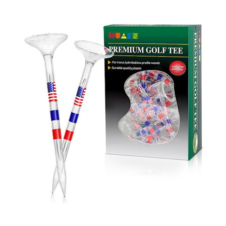 Golf tii iso kuppi läpinäkyvä painatus lippu PC golf tii